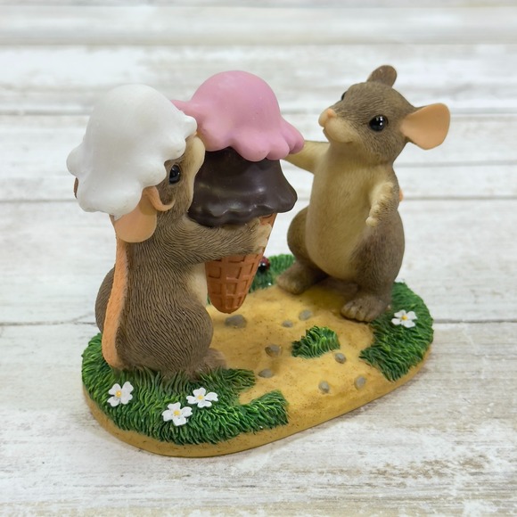 Vtg Fitz & Floyd Charming Tails Figure "Triple Delight" NIB - Picture 1 of 8